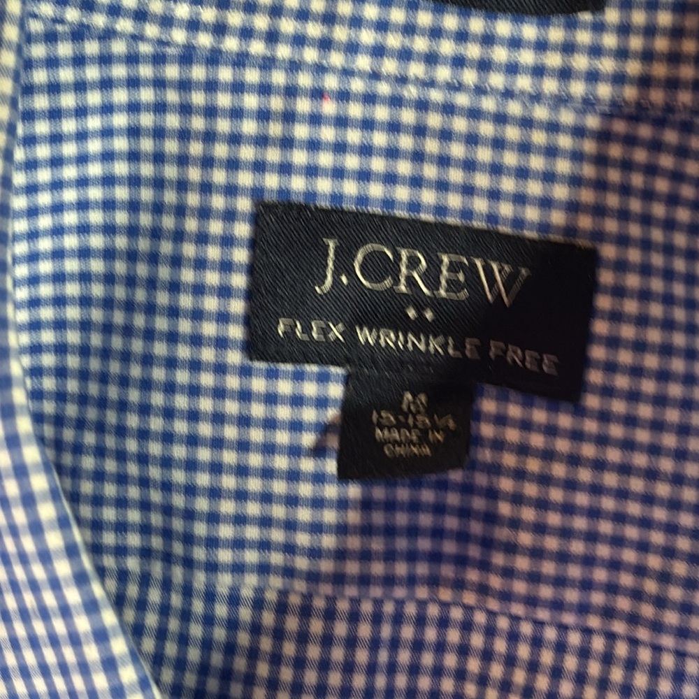 J.Crew Men's Blue Checkered Shirt size medium button-down - Picture 2 of 6